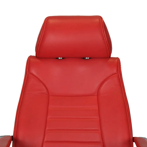 Huimei YS-1304-A Executive Office Chair – Red Leather with Chrome Base Huimei Furniture