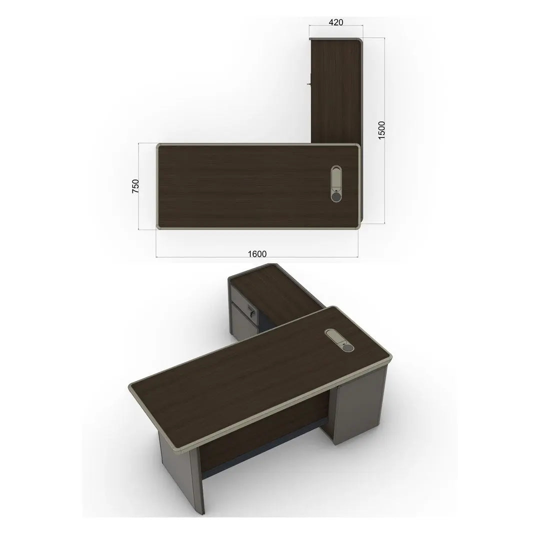 Huimei Executive Office Table, Brown, SB-1401 / SB-1601 Huimei Furniture