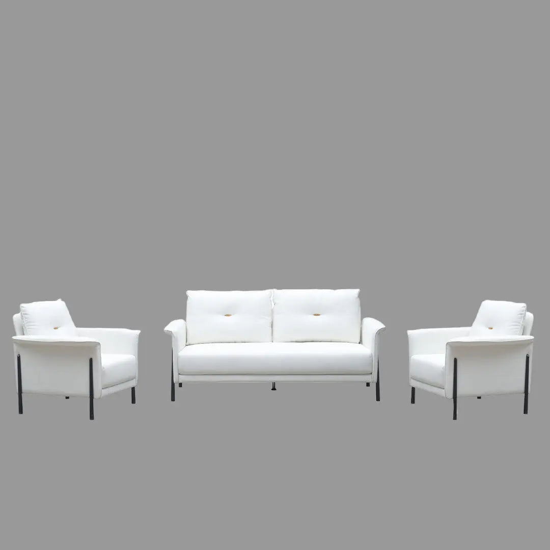 Huimei XP-233 Office Sofa Set – PU Leather, 3+1+1, Black / White Huimei Furniture